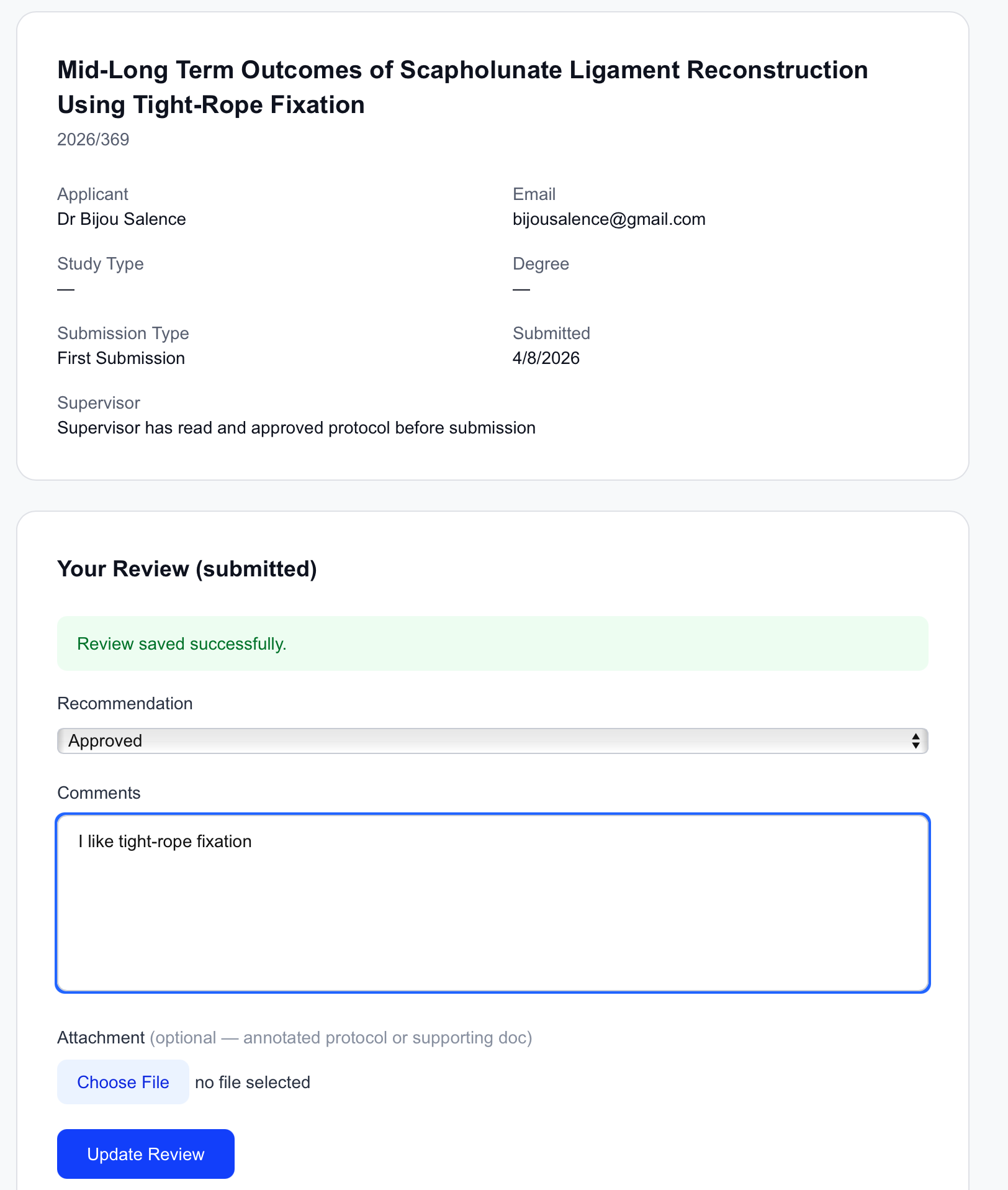 A submitted review